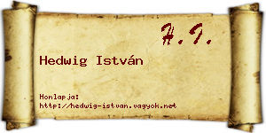 Hedwig István névjegykártya